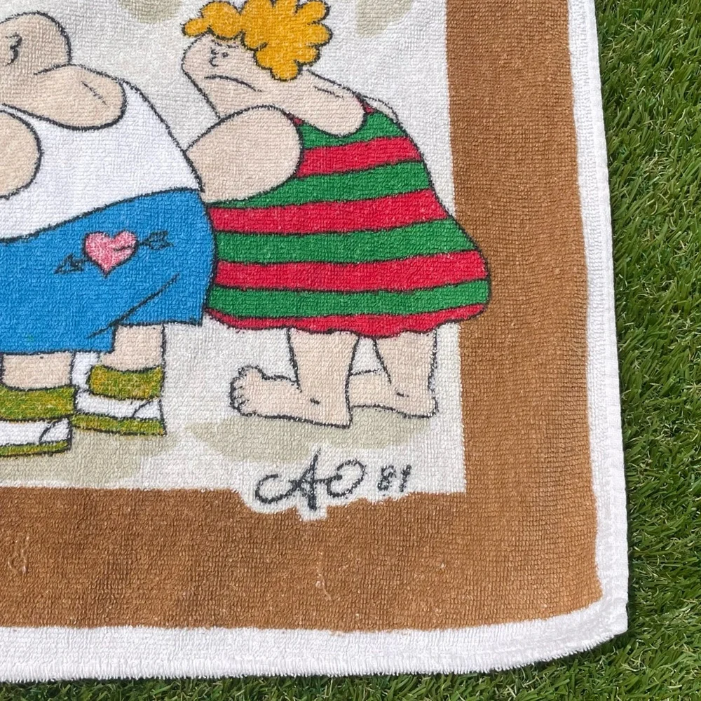 Vintage 1980s Cartoon Beach Towel